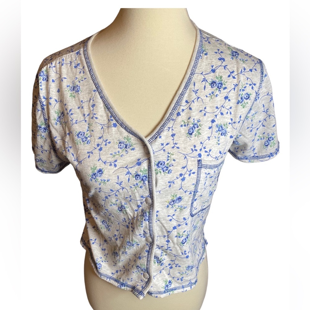 Vintage 80s Floral Crop Top